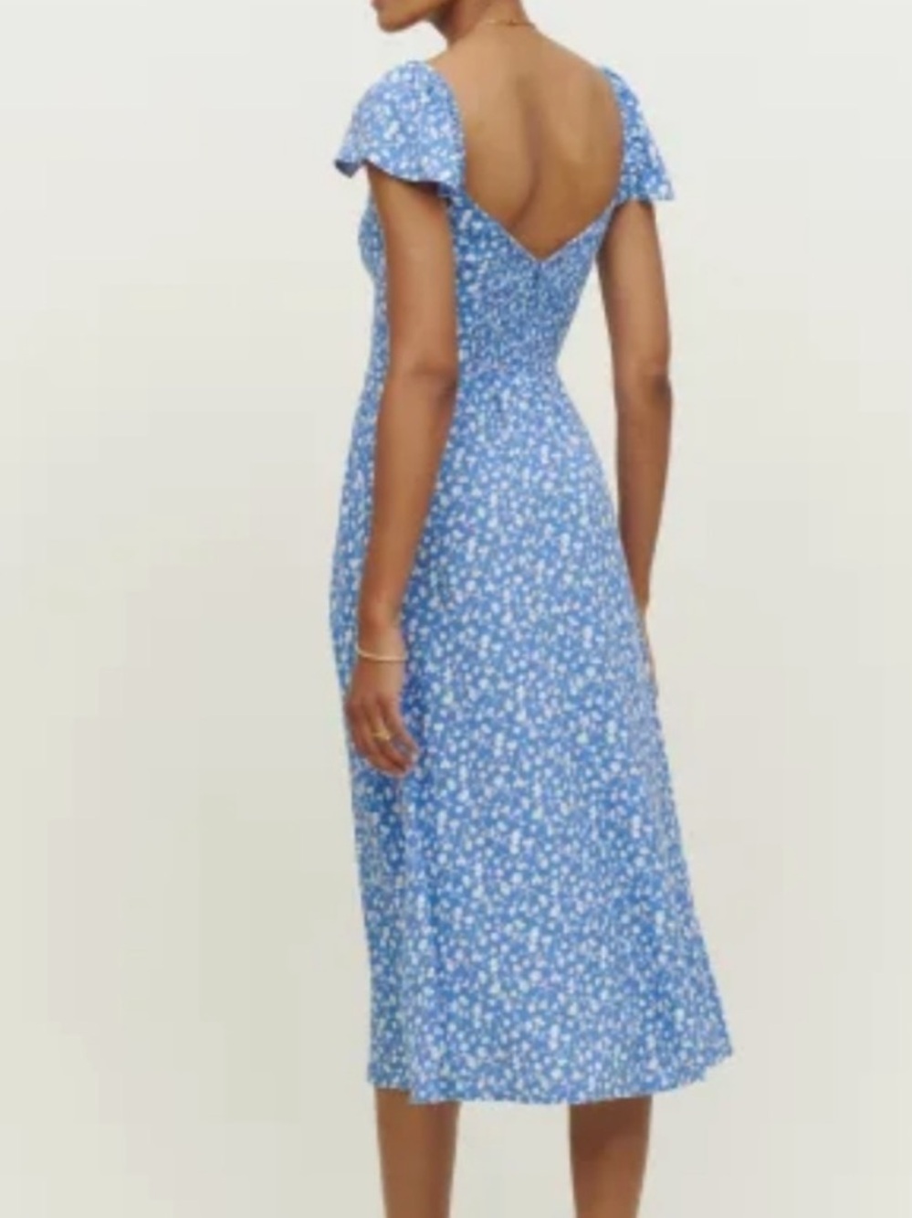 Reformation Baxley Marie Blue Floral Midi Dress - Picture 4 of 8